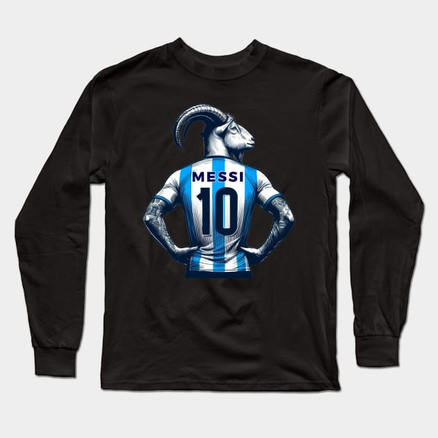 GOAT- Messi Argentina 10 Long Sleeve T-Shirt by DarkWave